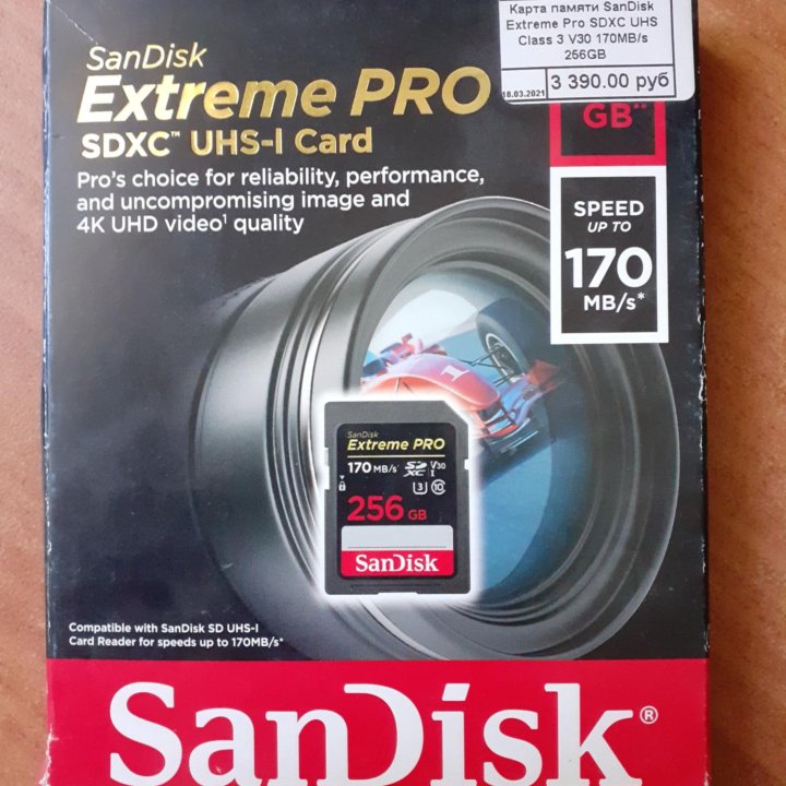 SanDisk Extreme PRO sdxc UHS Class 3 170MB/s 256GB