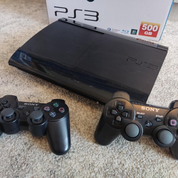 PS3 Super Slim 500Gb+54 игры(полный комплект)