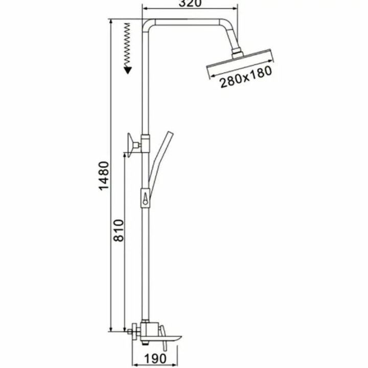 Душевая система Rose R2736H цвет черный матовый