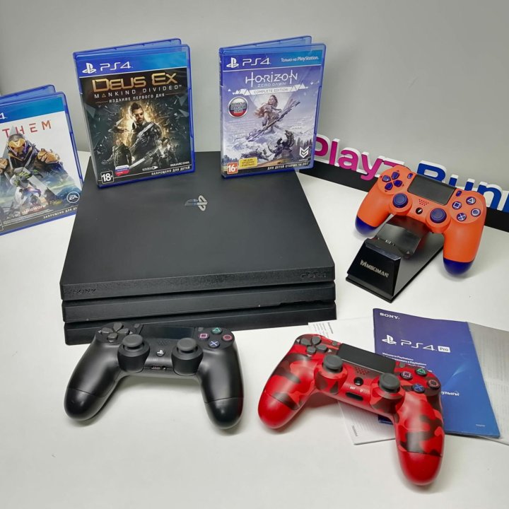 PS4 Pro 1Tb (7208)+3джоя, игры