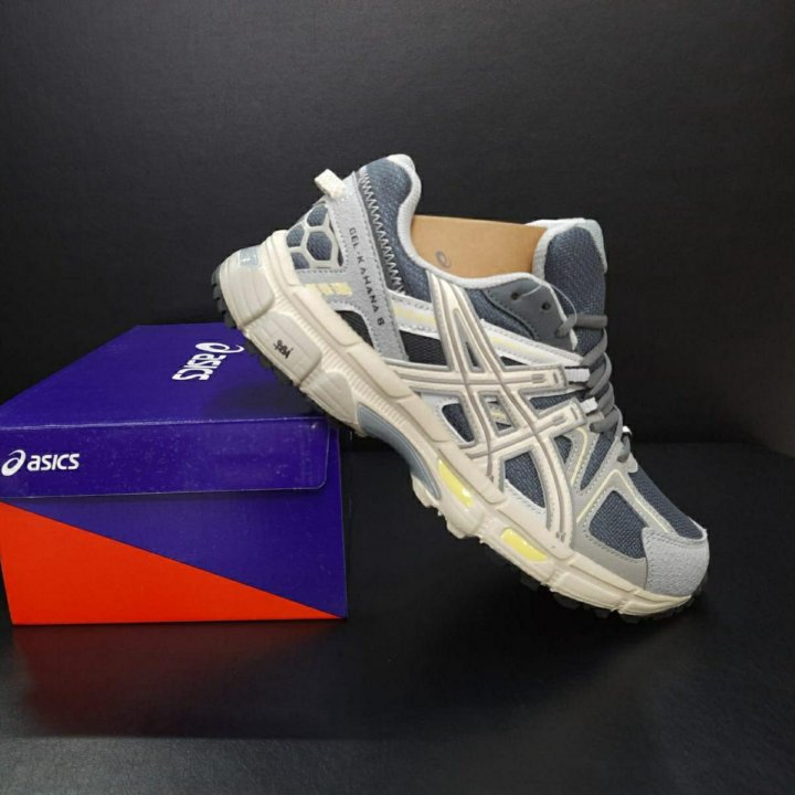 Кроссовки Asics бег артикул 2408 серый/беж