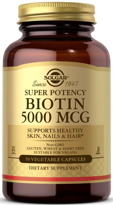 Solgar Biotin 5000 mcg Vegetable Capsules 50 капсул