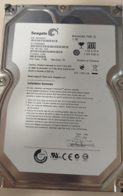 Жесткий диск Seagate Barracuda 1ТБ, 7200 об/мин