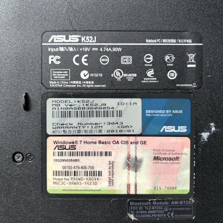 Ноутбук ASUS K52jr