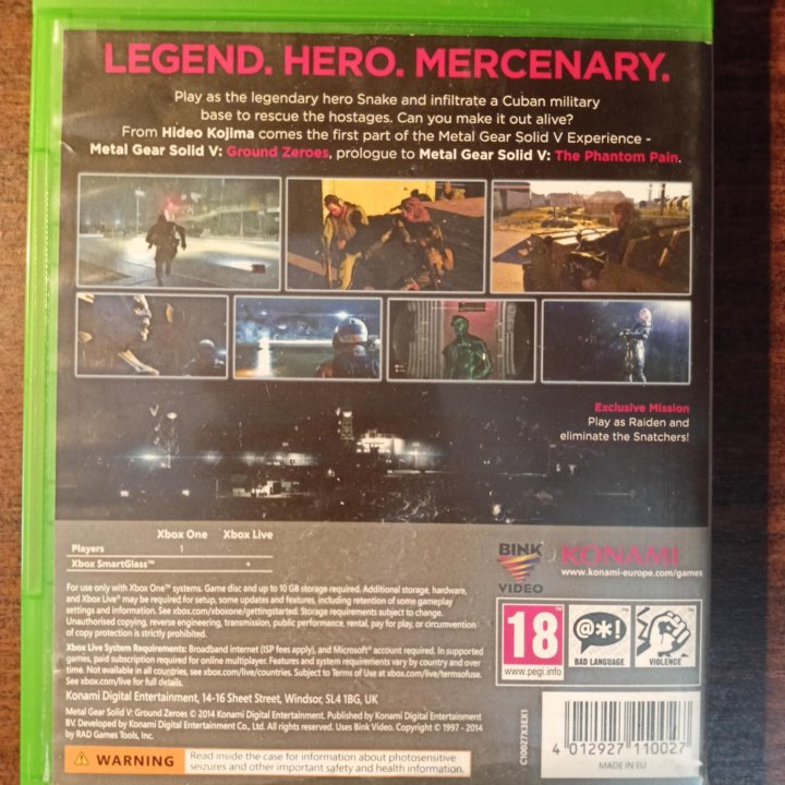 Игра для Xbox one. Metal gear solid 5