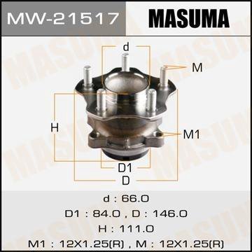 Ступица задняя Masuma MW21517, Nissan Juke/Qashqai