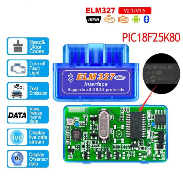 Новый elm327 v1.5 Bluetooth