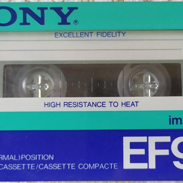 Аудиокассета Sony EF 90. Новая, запечатанная, 1986