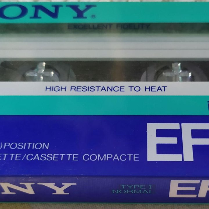 Аудиокассета Sony EF 90. Новая, запечатанная, 1986