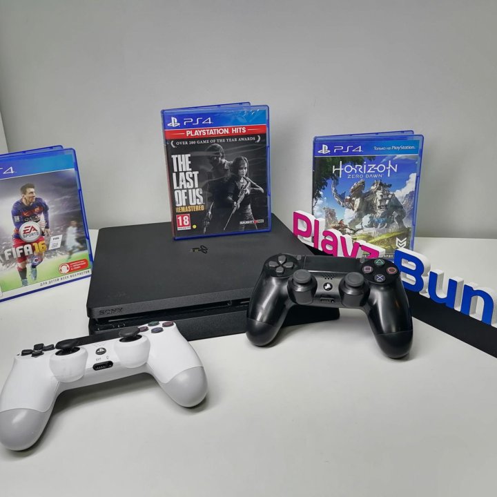 PS4 Slim +2джоя, игры