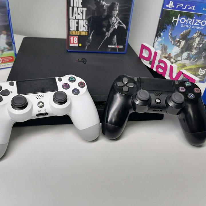 PS4 Slim +2джоя, игры