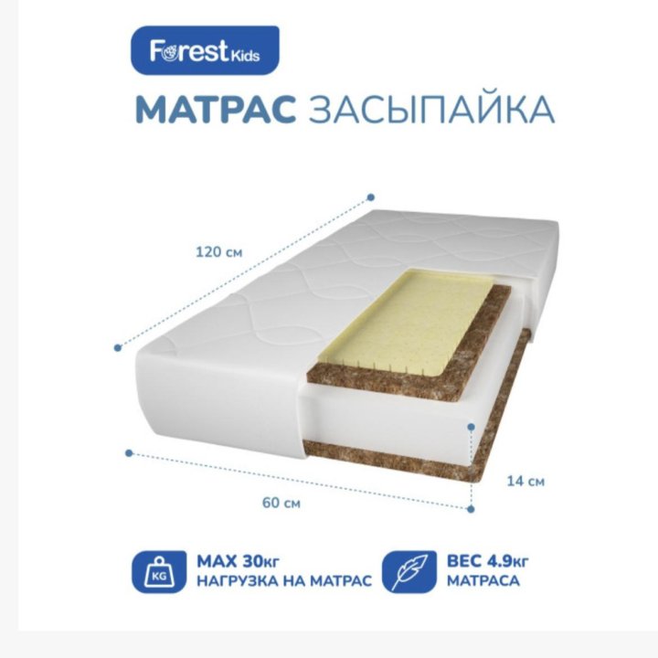 Детская кроватка +матрас