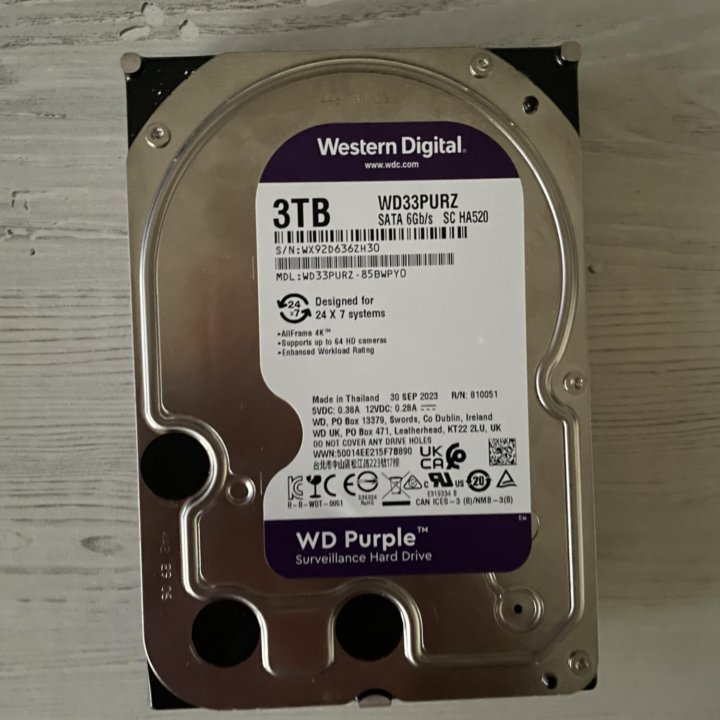 Жесткий диск WD Purple новый