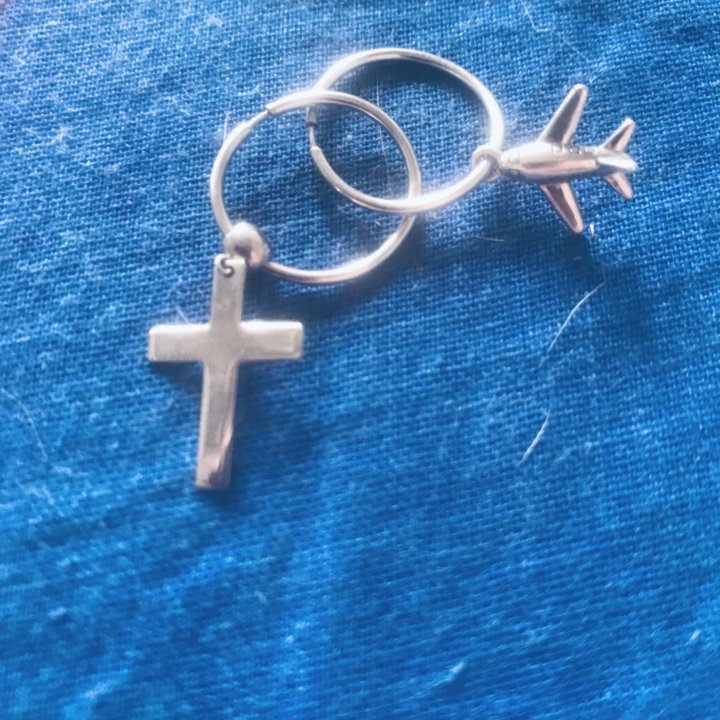Серьги ✈️ Серебро 