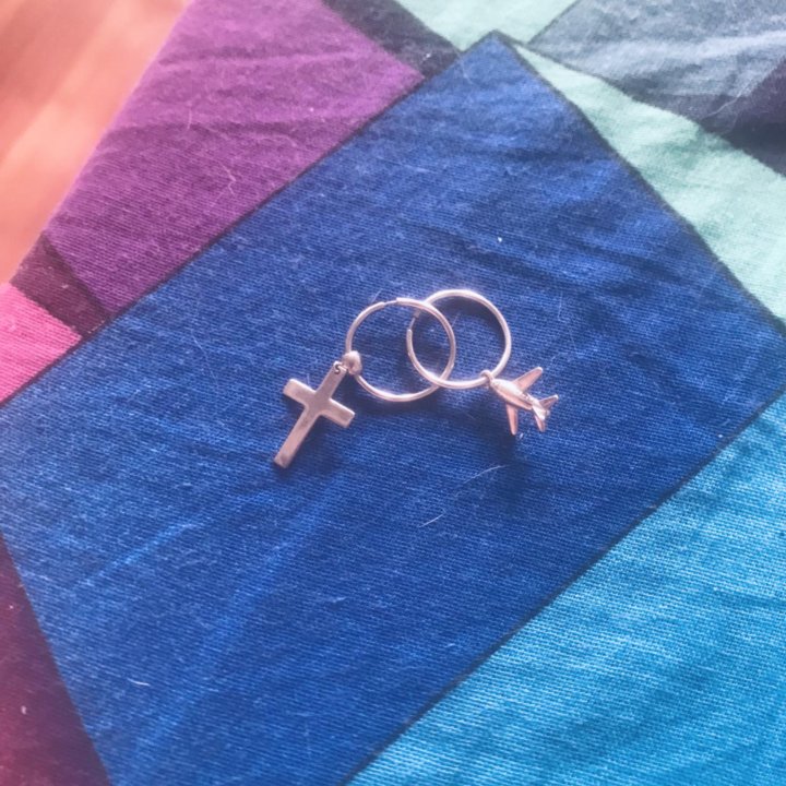 Серьги ✈️ Серебро 