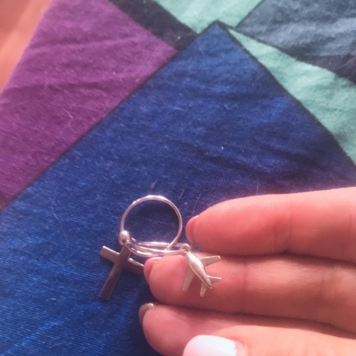 Серьги ✈️ Серебро 