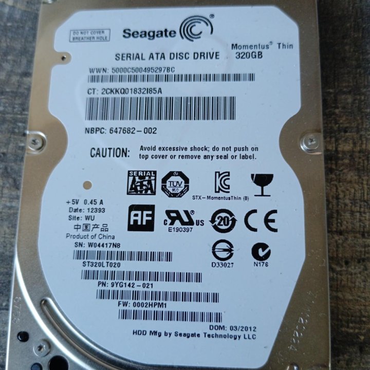 Жесткий диск Seagate для ноутбука 320 гб