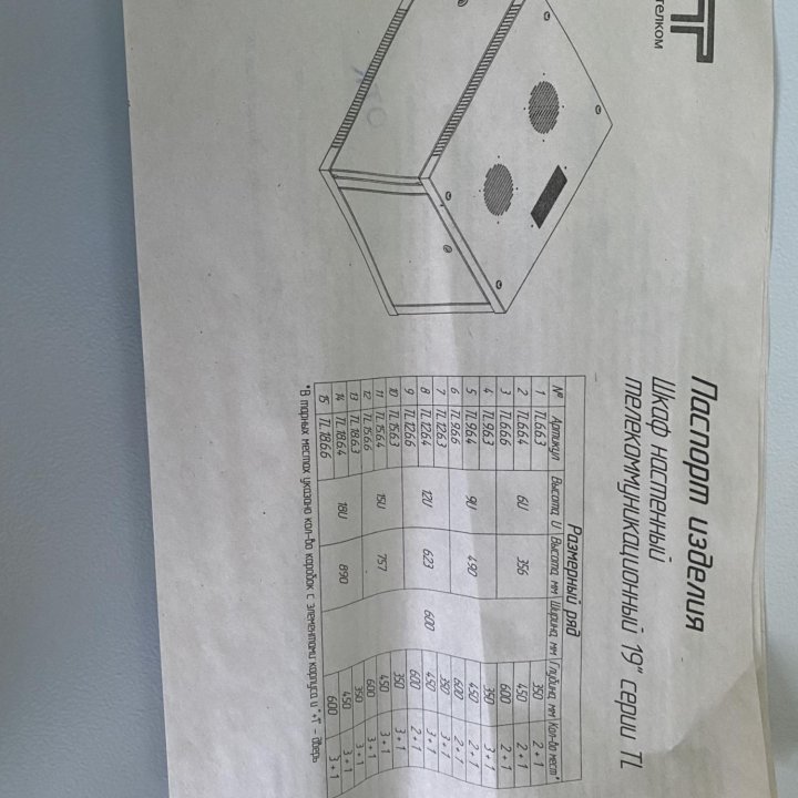 Шкаф телекоммуникационный