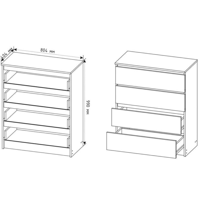 Комод 4 ящика МОРИ МК800.4