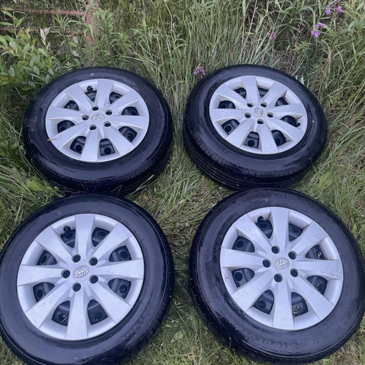 Японские шины летние 185/65R15 на штамповках+колпа