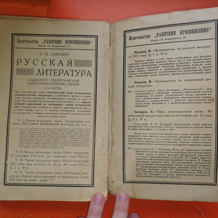 Сакулин. Русская литература в 2 ч, ч 2 1929г