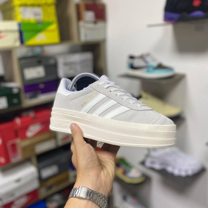 Кроссовки Adidas Gazelle Bold Grey White