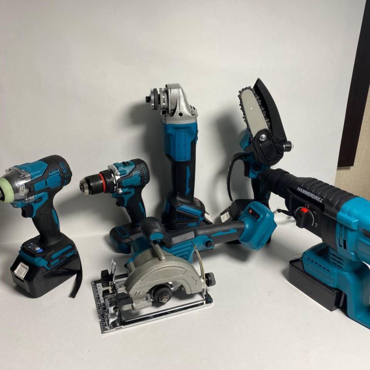 Набор аккумуляторных бесщеточных инструментов 6 в1