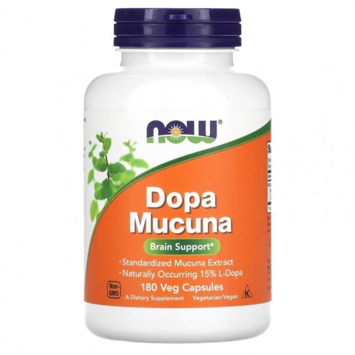 Dopa Mucuna (Допа Мукуна), 400мг, Now, 180 капсул