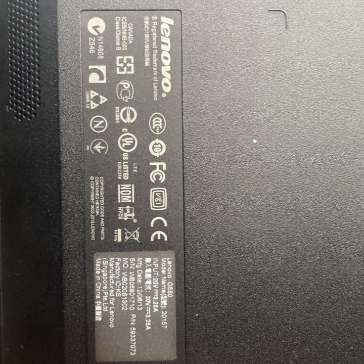 Ноутбук Lenovo G580