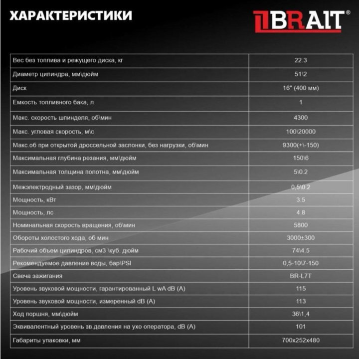 Бензорез brait BGC7416