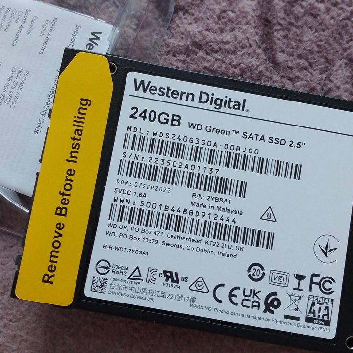 Data ssd WD Green 240 gb