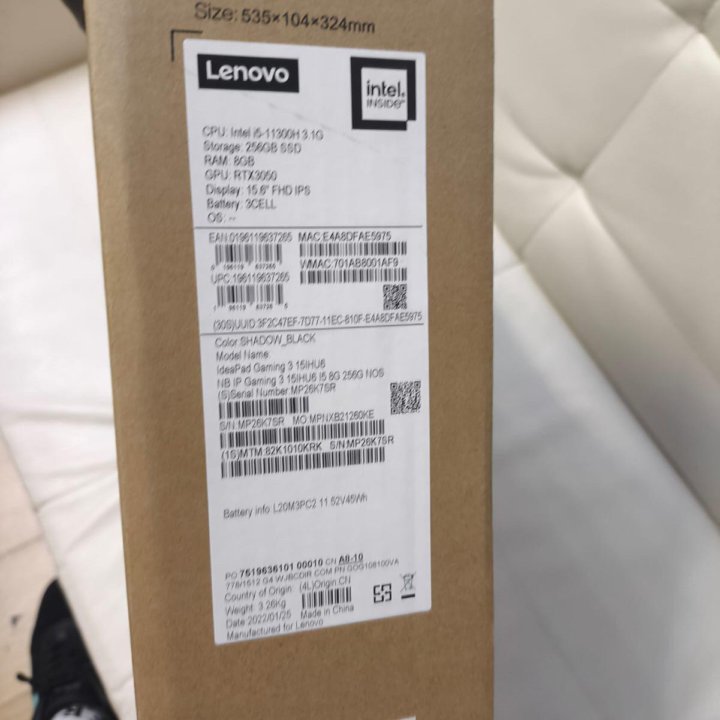 Lenovo Gaming 3 15IHU6, RTX3050, б/у пол-года