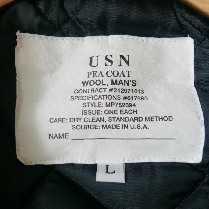 Пальто-бушлат USN PEA COAT, контракт, made in USA