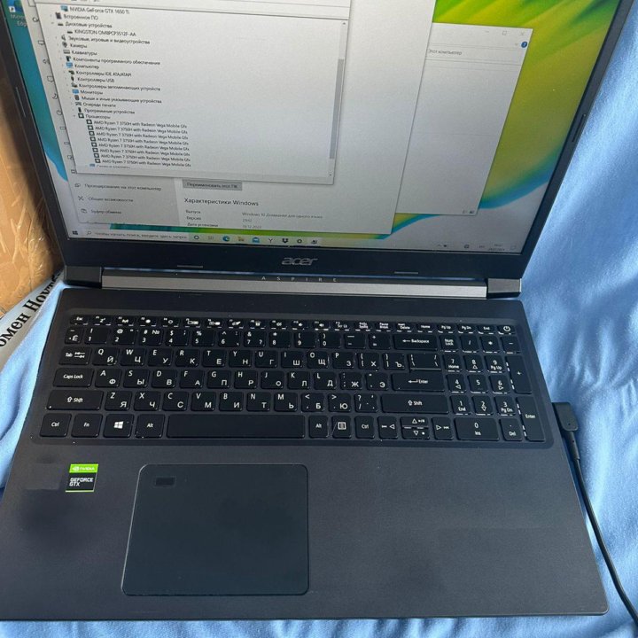 Acer A715-41G, игровой ryzen 7+GTX1650Ti+512gb