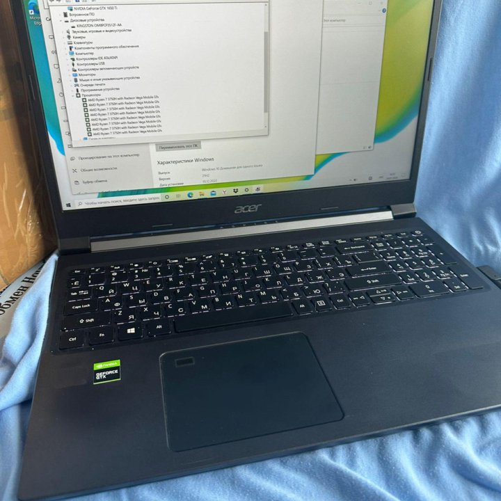 Acer A715-41G, игровой ryzen 7+GTX1650Ti+512gb