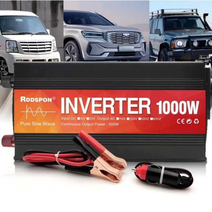 Инвертор напряжения 12V-220V 1000W Чистый синус