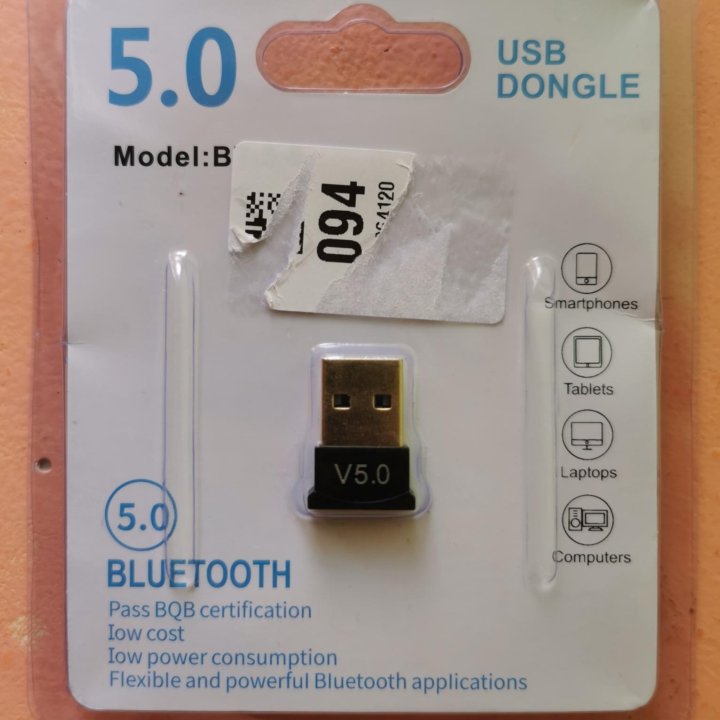 Блютуз usb адаптер 5.0 ноутбук. пк.