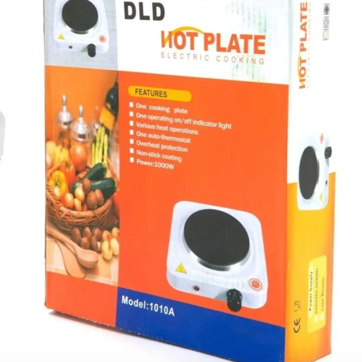 Электрическая плитка черная HOT PLATE НОВАЯ