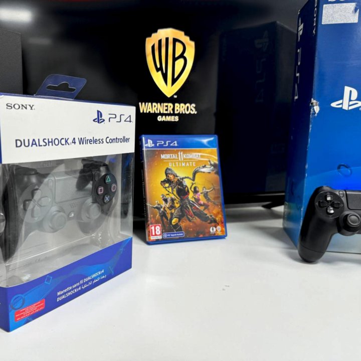 Sony PlayStation 4, Гарантия 2 Джойстика + MK11