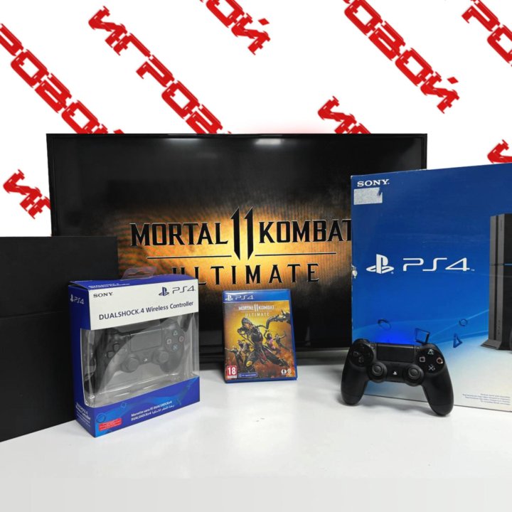 Sony PlayStation 4, Гарантия 2 Джойстика + MK11