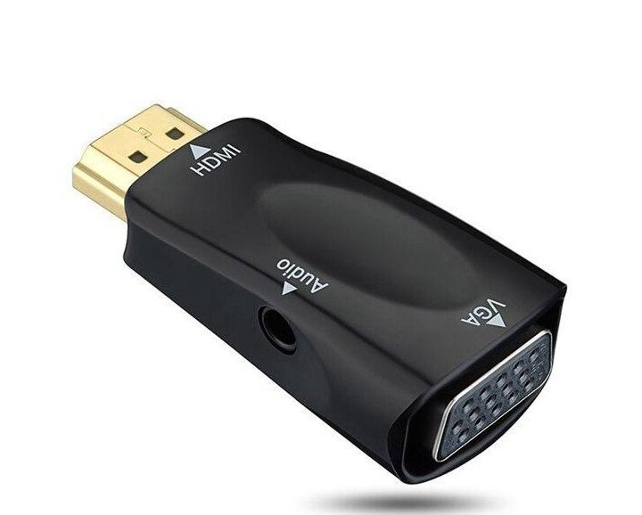 Переходник с HDMI на VGA с audio выходом.