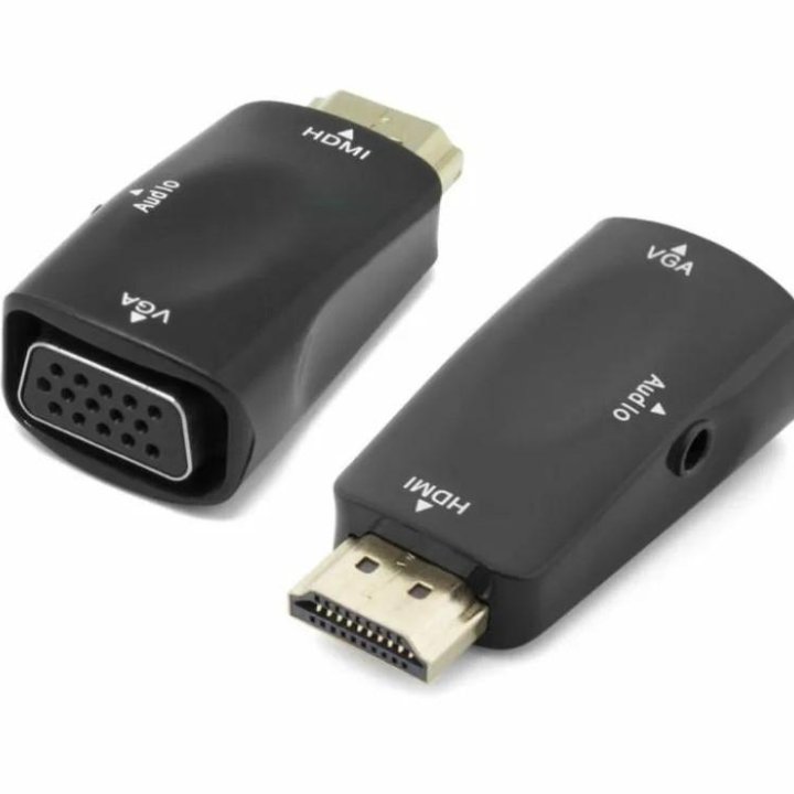 Переходник с HDMI на VGA с audio выходом.