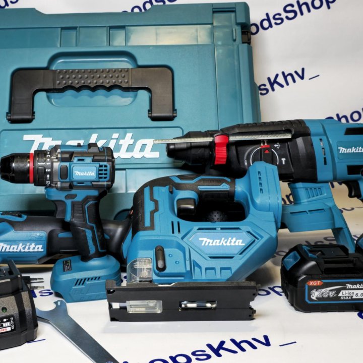 Набор аккумуляторных инструментов 4в1 Makita