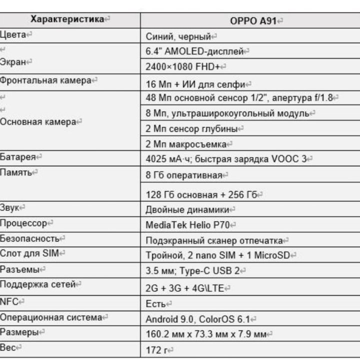 Смартфон oppo a72