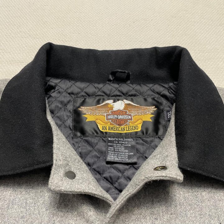 Harley Dsvidson Black/Gray Wool Varsity Jacket