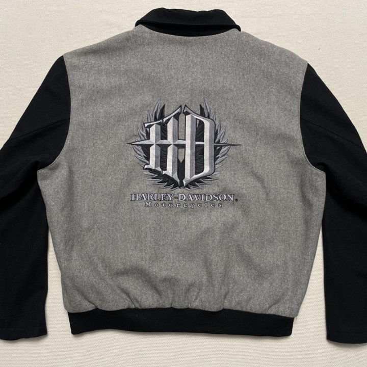 Harley Dsvidson Black/Gray Wool Varsity Jacket