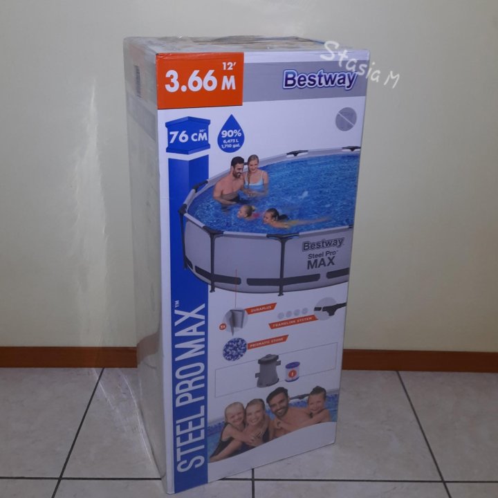 Новый каркасный бассейн Bestway 366x76 с насосом