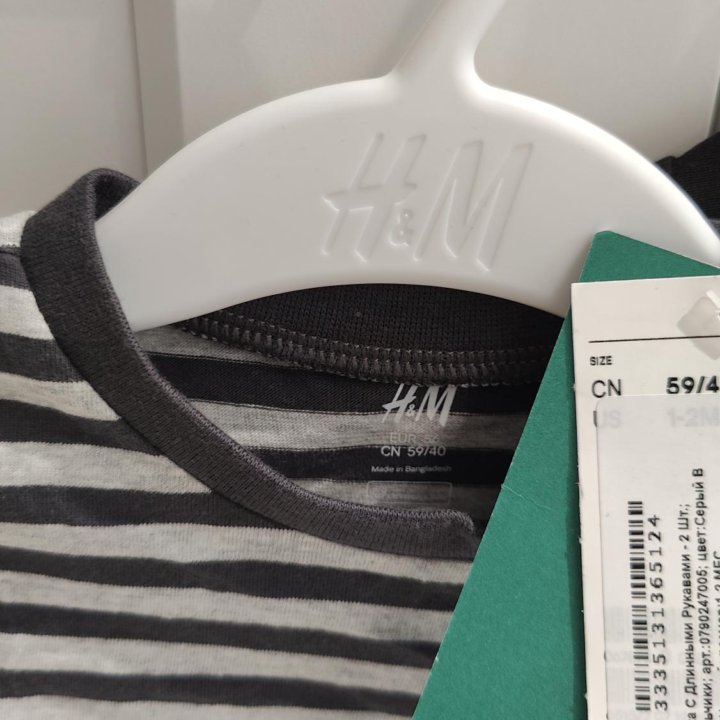 Лонгслив h&m для мальчика девочки 56