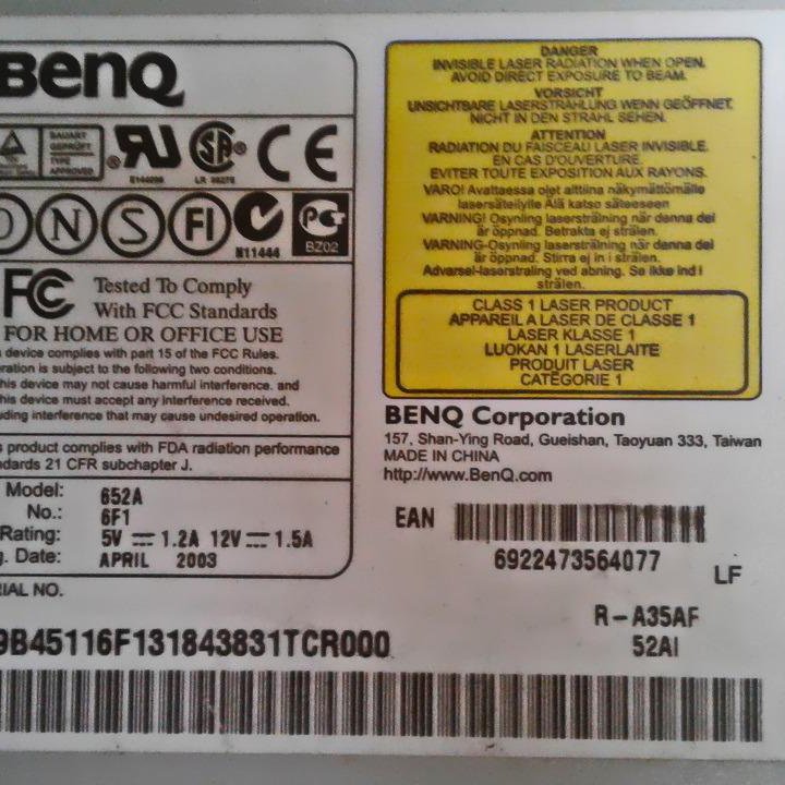 Привод CD ROM BenQ 652A.