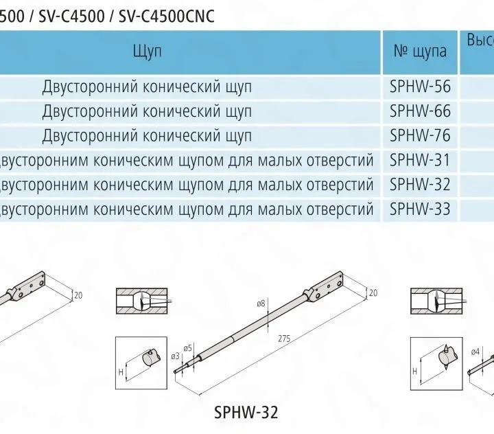 Двусторонний конический щуп Mitutoyo 12AAM095